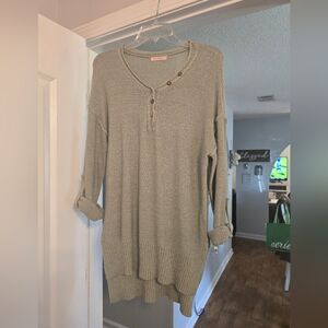 Sage Green Henley Sweatshirt